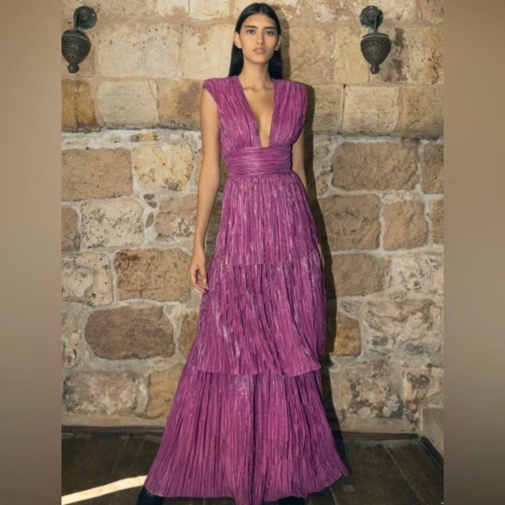 Sabina Musayev Deep Purple Maxi Dress